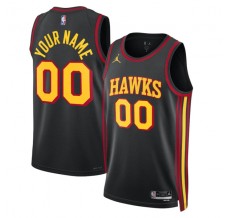 Atlanta Hawks Custom Mænd Trøje 2022-23 Statement Edition Sort Swingman