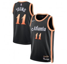 Atlanta Hawks Trae Young 11 Mænd Trøje 2022-23 City Edition Sort Swingman