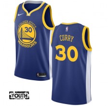 Børn Trøje Golden State Warriors Stephen Curry 30 2017-18 Blå Swingman