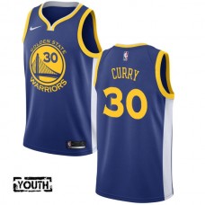 Børn Trøje Golden State Warriors Stephen Curry 30 2017-18 Blå Swingman