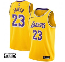 Børn Trøje Los Angeles Lakers Lebron James 23 2018-19 Guld Swingman