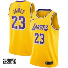 Børn Trøje Los Angeles Lakers Lebron James 23 2018-19 Guld Swingman