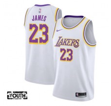 Børn Trøje Los Angeles Lakers Lebron James 23 2018-19 Hvid Swingman