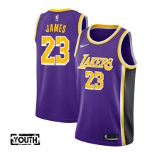 Børn Trøje Los Angeles Lakers Lebron James 23 2018-19 Lilla Swingman