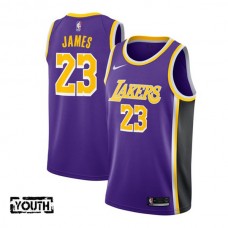 Børn Trøje Los Angeles Lakers Lebron James 23 2018-19 Lilla Swingman