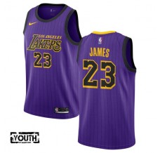 Børn Trøje Los Angeles Lakers LeBron James 23 2018-19 The City Lilla Swingman