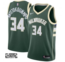 Børn Trøje Milwaukee Bucks Giannis Antetokounm 34 2017-18 Grøn Swingman