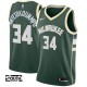 Børn Trøje Milwaukee Bucks Giannis Antetokounm 34 2017-18 Grøn Swingman