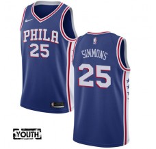 Børn Trøje Philadelphia 76ers Ben Simmons 25 2017-18 Blå Swingman