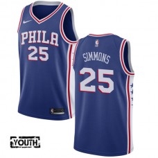 Børn Trøje Philadelphia 76ers Ben Simmons 25 2017-18 Blå Swingman