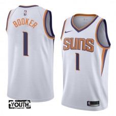 Børn Trøje Phoenix Suns Devin Booker 1 2017-18 Hvid Swingman