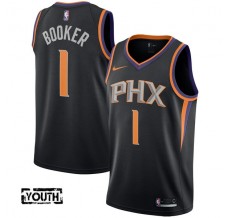 Børn Trøje Phoenix Suns Devin Booker 1 2017-18 Sort Swingman