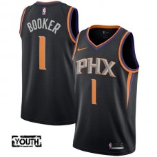 Børn Trøje Phoenix Suns Devin Booker 1 2017-18 Sort Swingman
