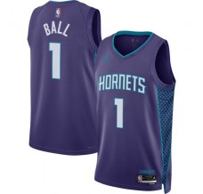 Charlotte Hornets LaMelo Ball 1 Mænd Trøje 2022-23 Statement Edition Lilla Swingman