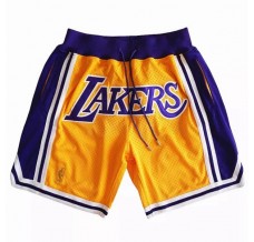 Los Angeles Lakers 2018-19 JUST DON Gul Swingman NBA Shorts