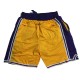 Los Angeles Lakers 2018-19 JUST DON Gul Swingman NBA Shorts