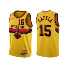 Mænd Trøje Atlanta Hawks Clint Capela 15 2021-22 City Edition Gul Swingman