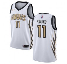 Mænd Trøje Atlanta Hawks Trae Young 11 2018-19 The City Hvid Swingman