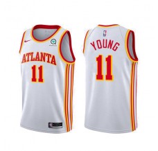 Mænd Trøje Atlanta Hawks Trae Young 11 2020-21 Hvid Swingman
