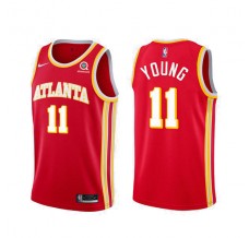 Mænd Trøje Atlanta Hawks Trae Young 11 2020-21 Rød Swingman