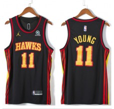 Mænd Trøje Atlanta Hawks Trae Young 11 2020-21 Sort Swingman