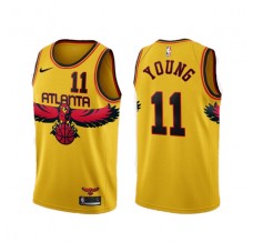 Mænd Trøje Atlanta Hawks Trae Young 11 2021-22 City Edition Gul Swingman