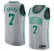Mænd Trøje Boston Celtics Jaylen Brown 7 2017-18 The City Grå Swingman