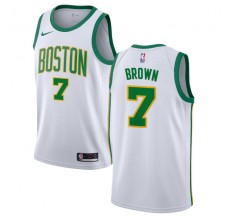 Mænd Trøje Boston Celtics Jaylen Brown 7 2018-19 The City Hvid Swingman