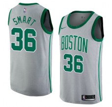 Mænd Trøje Boston Celtics Marcus Smart 36 2017-18 The City Grå Swingman