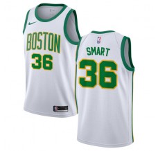 Mænd Trøje Boston Celtics Marcus Smart 36 2018-19 The City Hvid Swingman