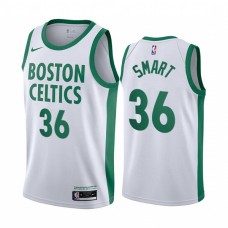 Mænd Trøje Boston Celtics Marcus Smart 36 2020-21 City Edition Hvid Swingman
