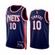 Mænd Trøje Brooklyn Nets Ben Simmons 10 2021-22 City Edition Navy Swingman
