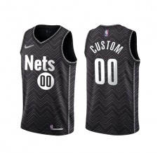 Mænd Trøje Brooklyn Nets Custom 2020-21 Earned Edition Sort Swingman