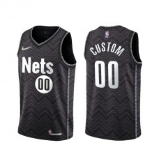 Mænd Trøje Brooklyn Nets Custom 2020-21 Earned Edition Sort Swingman