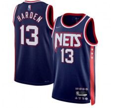 Mænd Trøje Brooklyn Nets James Harden 13 2021-22 City Edition Navy Swingman