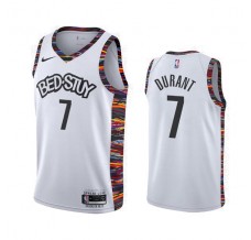 Mænd Trøje Brooklyn Nets Kevin Durant 7 2019-20 City Edition Hvid Swingman