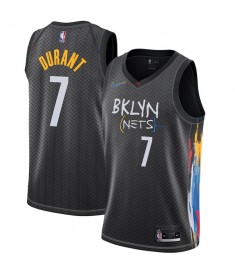 Mænd Trøje Brooklyn Nets Kevin Durant 7 2020-21 City Edition Sort Swingman