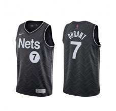 Mænd Trøje Brooklyn Nets Kevin Durant 7 2020-21 Earned Edition Sort Swingman