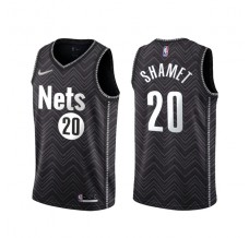 Mænd Trøje Brooklyn Nets Landry Shamet 20 2020-21 Earned Edition Sort Swingman