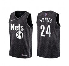Mænd Trøje Brooklyn Nets Noah Vonleh 24 2020-21 Earned Edition Sort Swingman