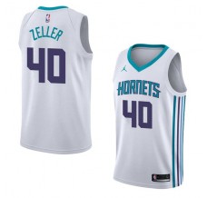 Mænd Trøje Charlotte Hornets Cody Zeller 40 2017-18 Jordan Hvid Swingman