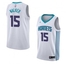 Mænd Trøje Charlotte Hornets Kemba Walker 15 2017-18 Jordan Hvid Swingman