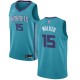 Mænd Trøje Charlotte Hornets Kemba Walker 15 2017-18 Jordan Teal Swingman