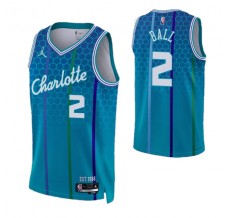 Mænd Trøje Charlotte Hornets LaMelo Ball 2 2021-22 City Edition Blå Swingman