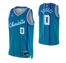Mænd Trøje Charlotte Hornets Miles Bridges 0 2021-22 City Edition Blå Swingman