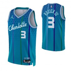Mænd Trøje Charlotte Hornets Terry Rozier 3 2021-22 City Edition Blå Swingman