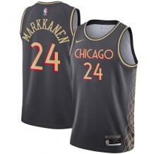 Mænd Trøje Chicago Bulls Lauri Markkanen 24 2020-21 City Edition Sort Swingman