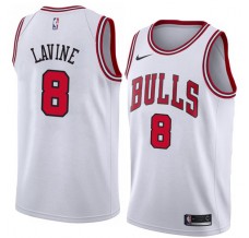 Mænd Trøje Chicago Bulls Zach LaVine 8 2017-18 Hvid Swingman