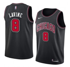 Mænd Trøje Chicago Bulls Zach LaVine 8 2017-18 Sort Swingman