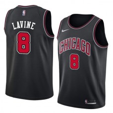 Mænd Trøje Chicago Bulls Zach LaVine 8 2017-18 Sort Swingman